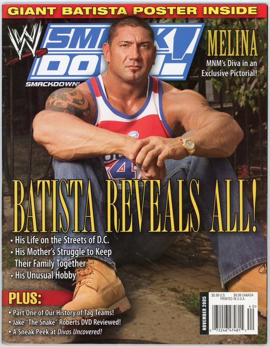WWE Smackdown! Vintage Wrestling Magazine (November 2005) Dave Batista Cover - No Poster