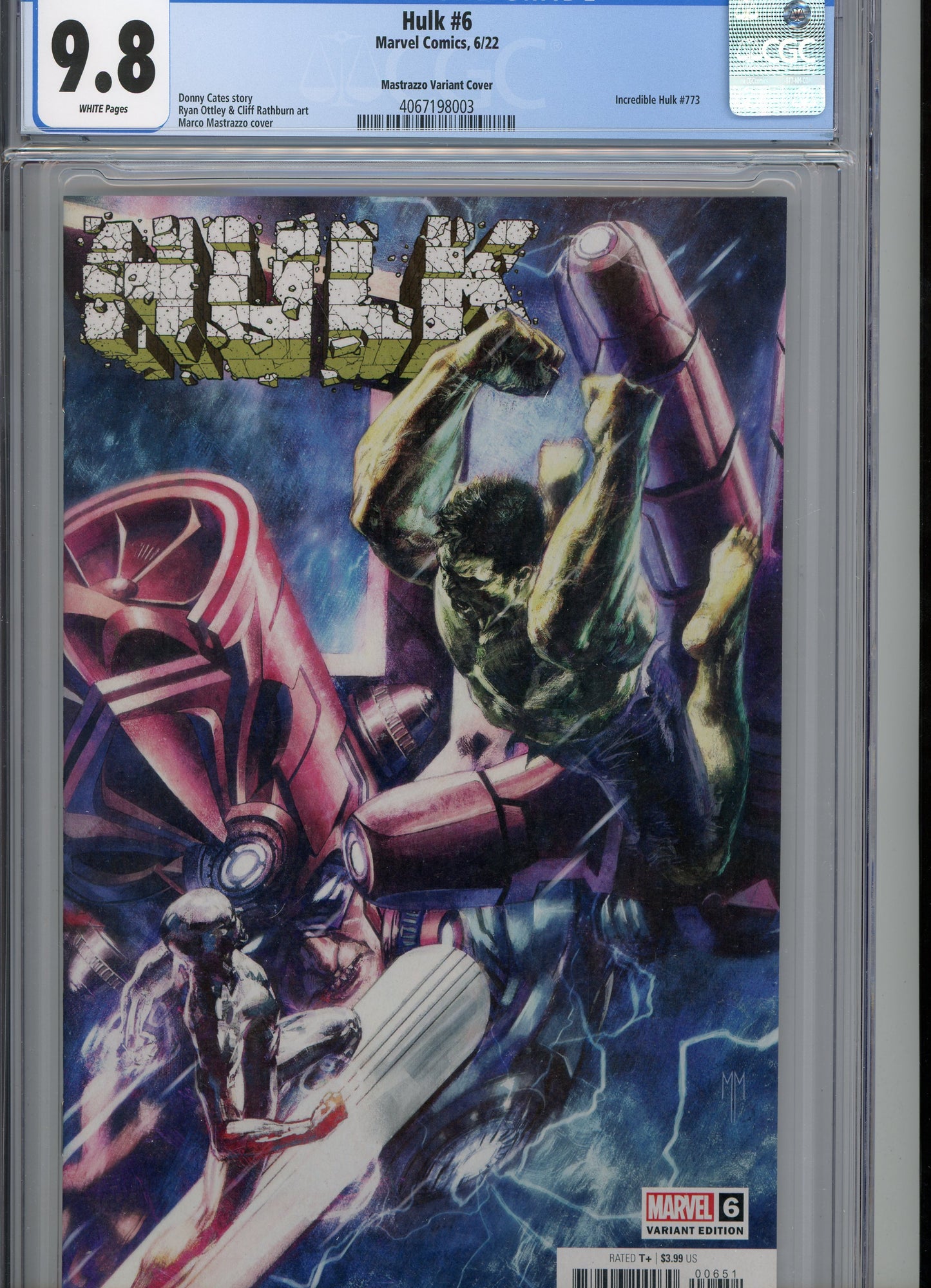 2022 Hulk #6 Graded Comic Book Marco Mastrazzo Cover CGC 9.8