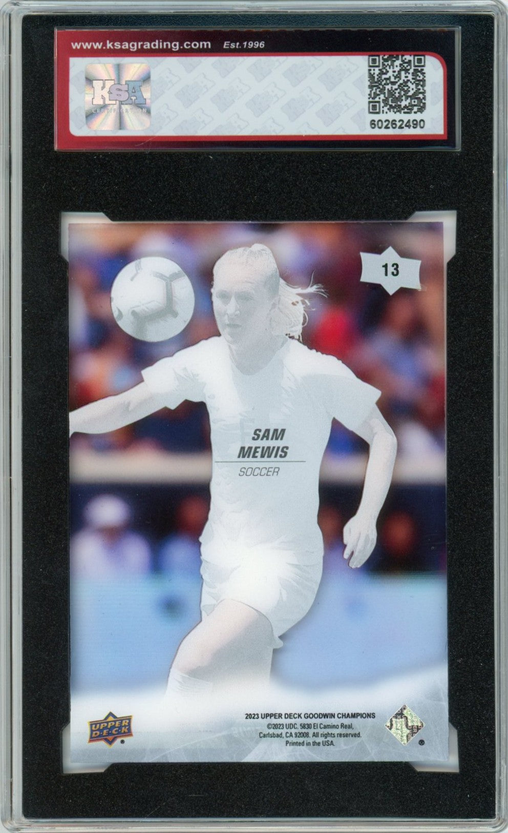 2023 UD Goodwin Champions Sam Mewis Clear Cut Graded Soccer Card #13 KSA 9