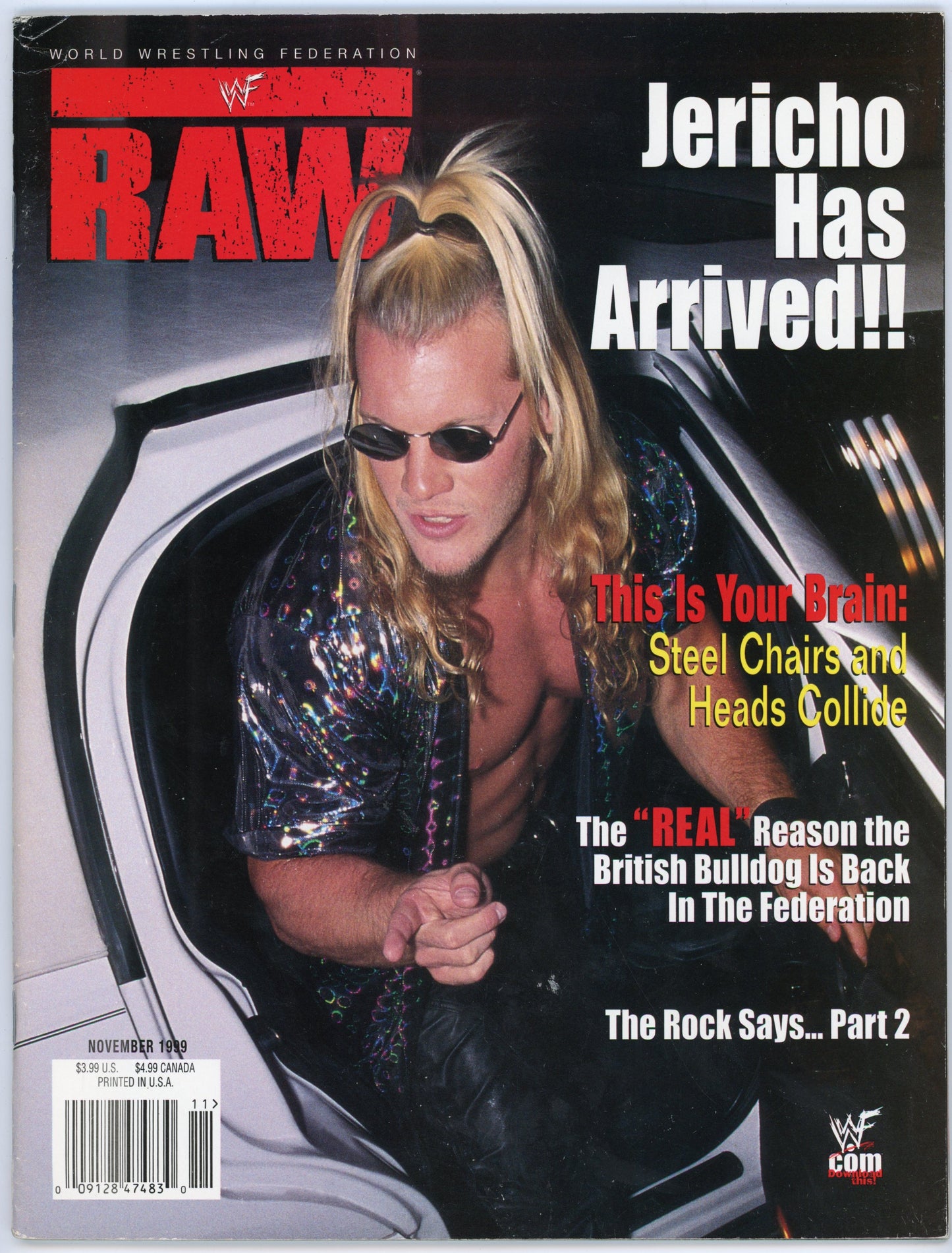 WWF WWE Raw Vintage Wrestling Magazine (November 1999) Chris Jericho Cover