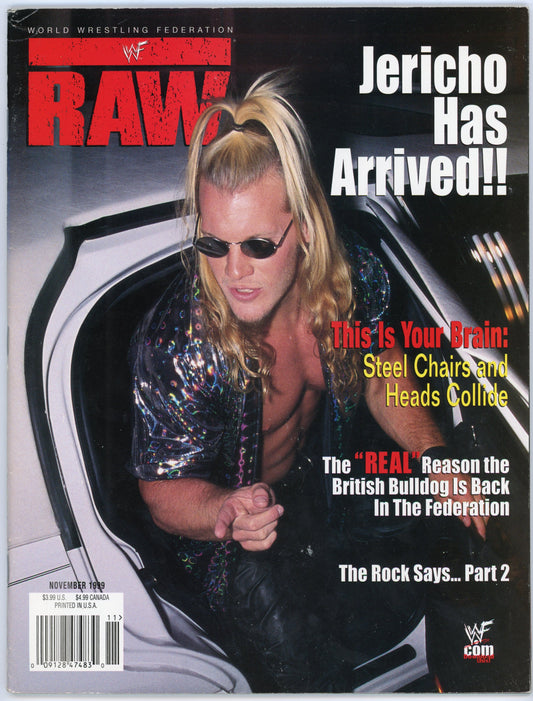 WWF WWE Raw Vintage Wrestling Magazine (November 1999) Chris Jericho Cover