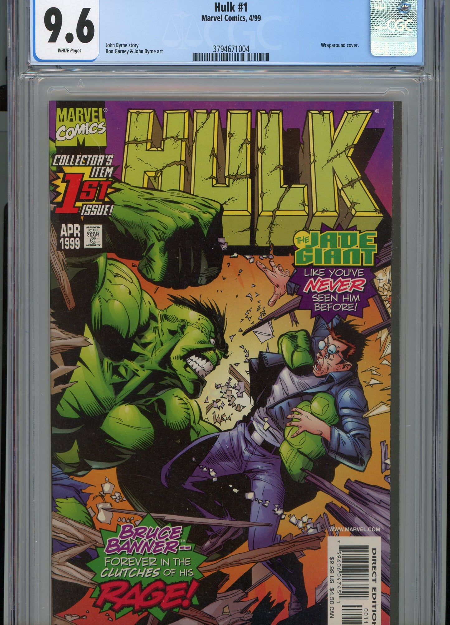 1999 Hulk #1 Graded Comic Book Ron Garney & Dan Green Cover CGC 9.6