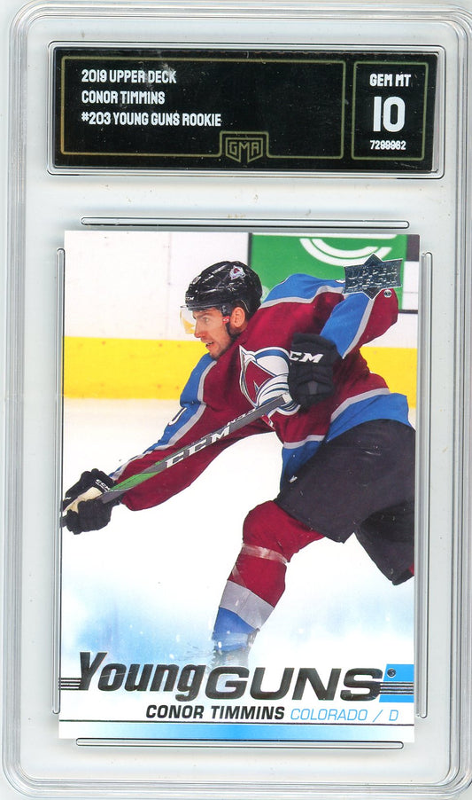 2019 Upper Deck Conor Timmins Graded Rookie Card #203 GMA 10