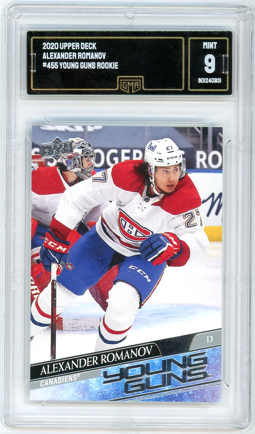 2020 Upper Deck Alexander Romanov Graded Rookie Card #455 GMA 9