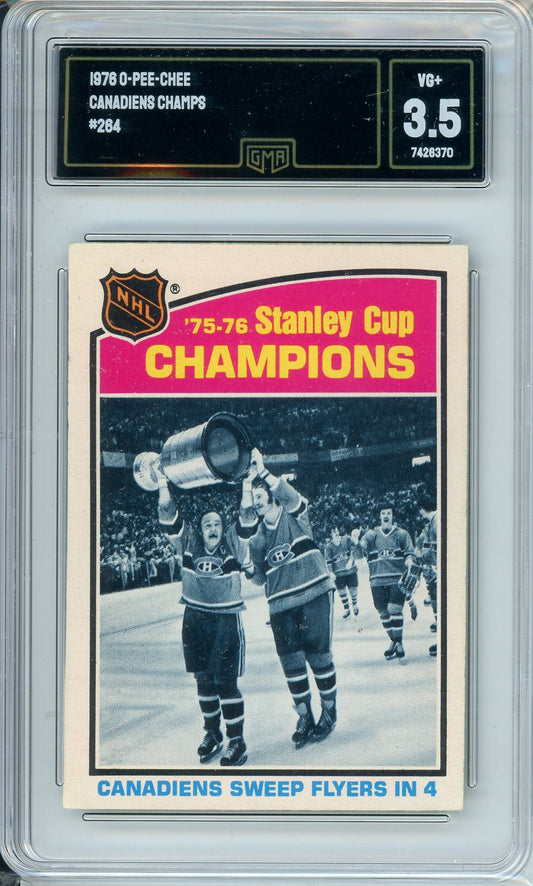 1976 OPC Canadiens Champs #264 Vintage Hockey Card GMA 3.5