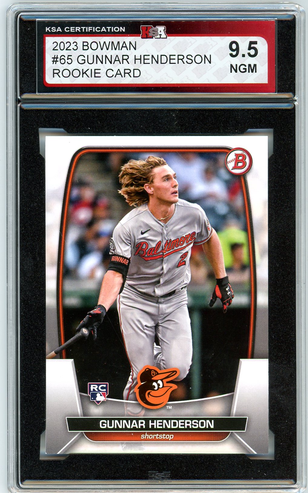2023 Bowman Gunnar Henderson Graded Rookie Card #65 KSA 9.5