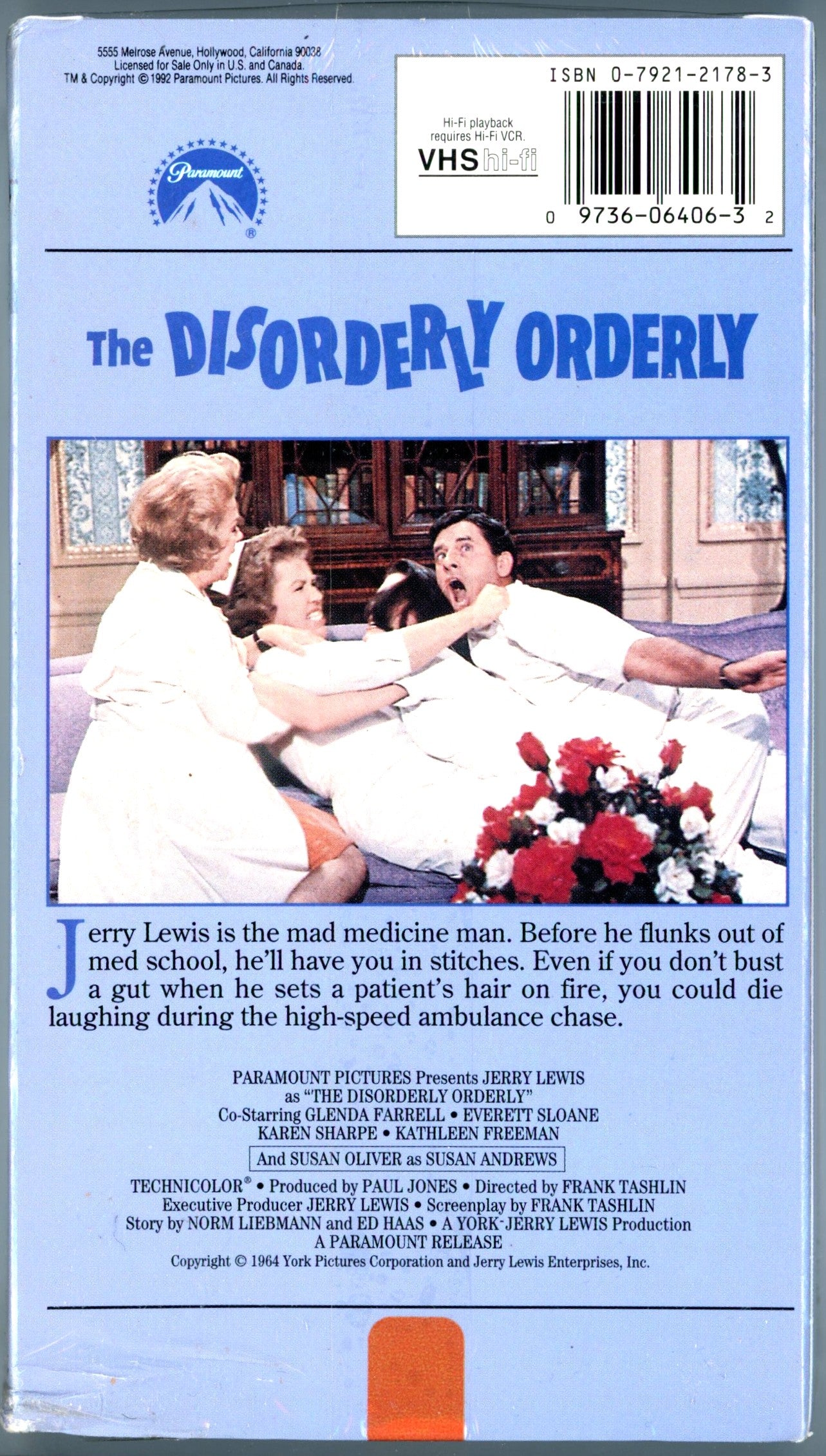 1992 The Disorderly Orderly (1964) Jerry Lewis Vintage VHS Tape Sealed