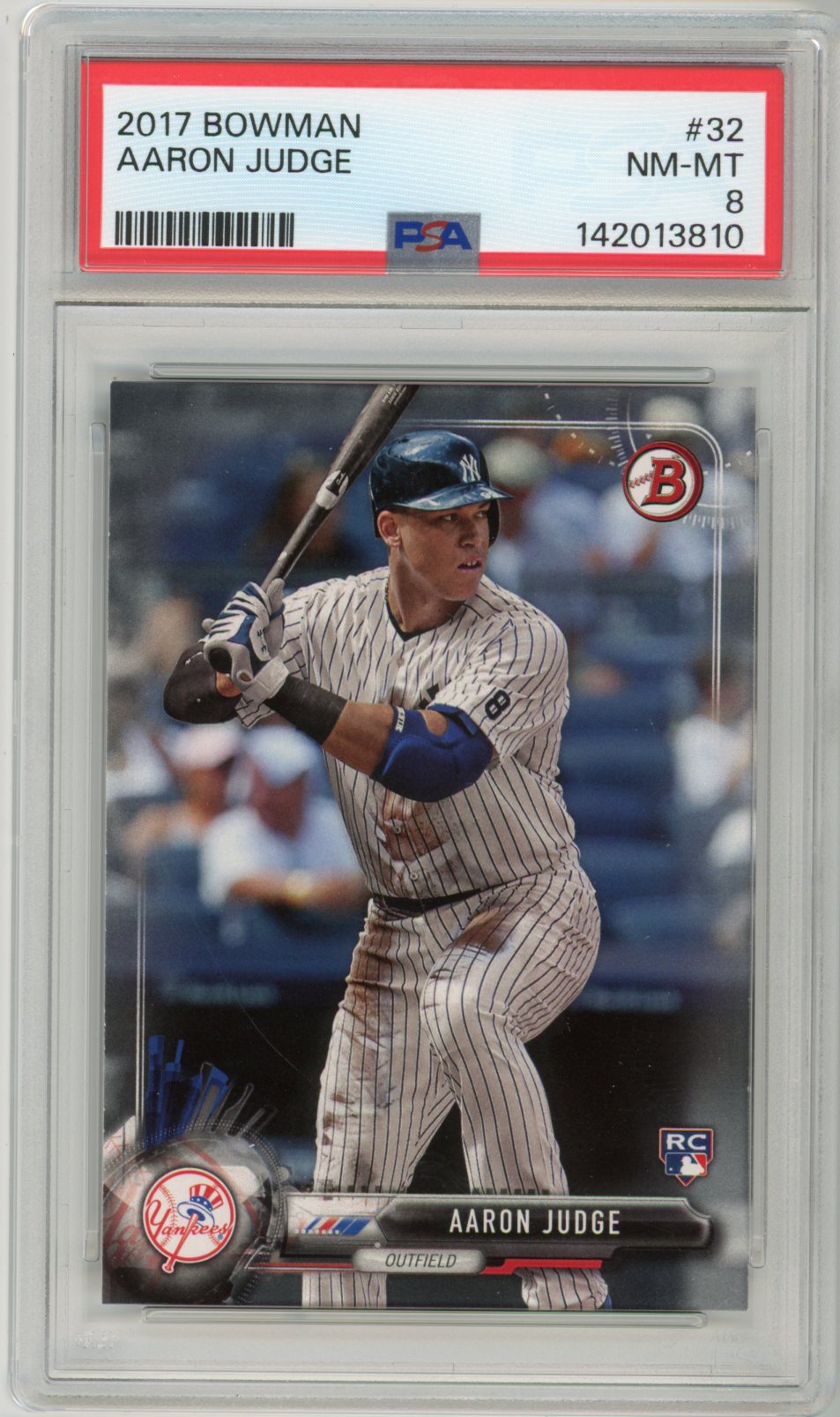 2017 Bowman Aaron Judge Graded Rookie Card #32 PSA 8