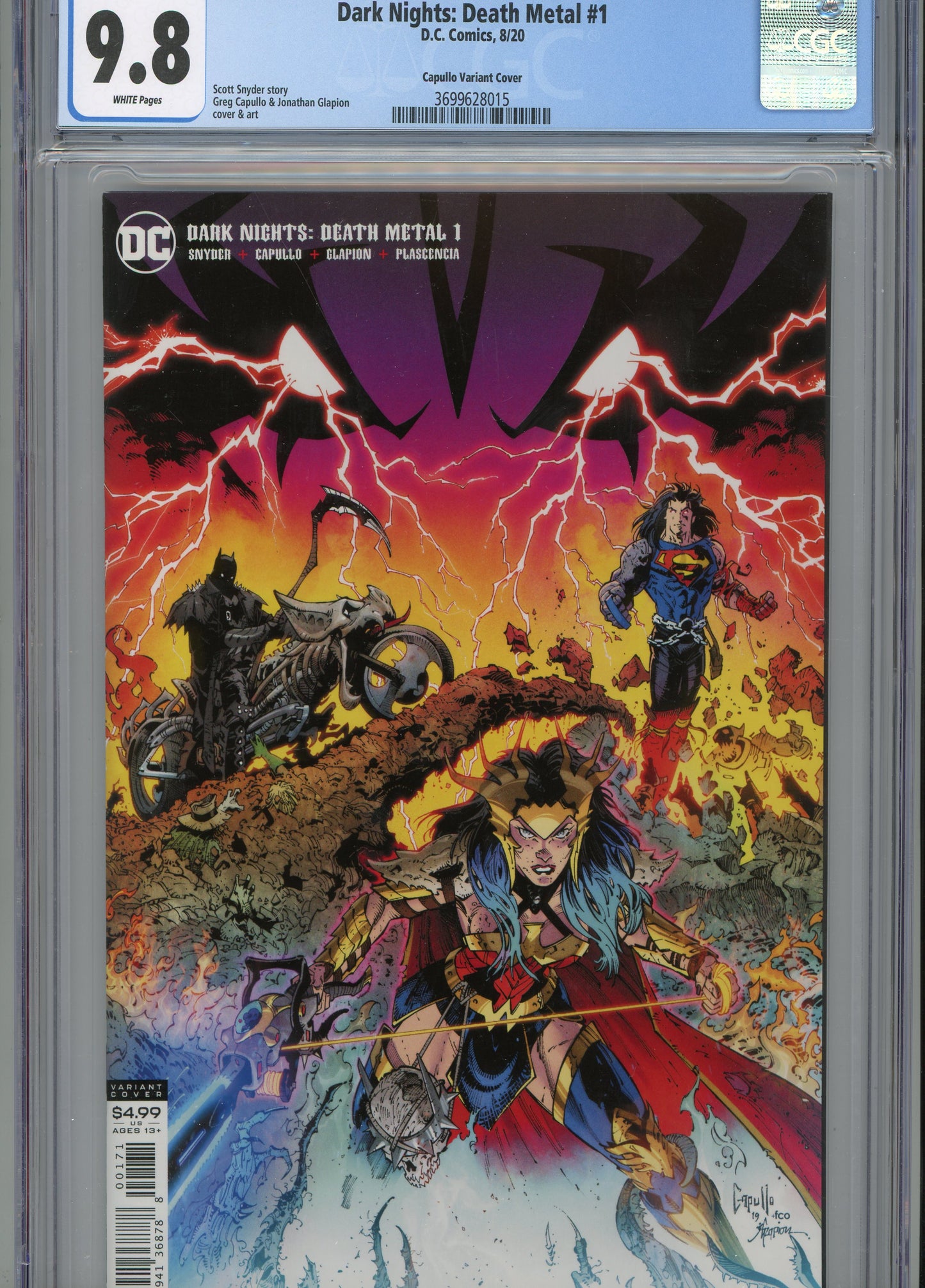 2020 Dark Knights: Death Metal #1 Graded Comic Book Greg Capullo & Jonathan Glapion Cover CGC 9.8