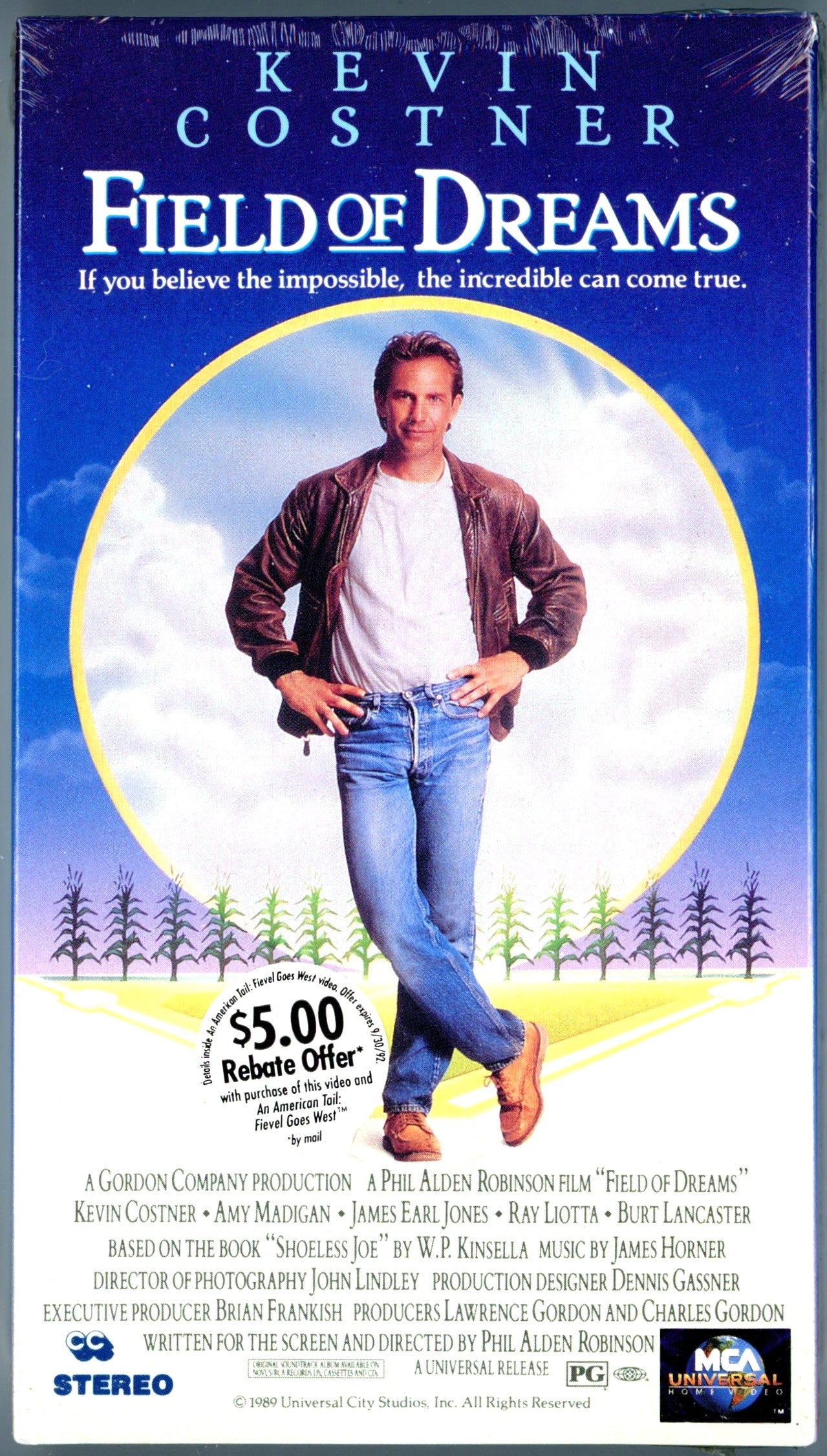 1992 Field of Dreams (1989) Kevin Costner Vintage VHS Tape Sealed