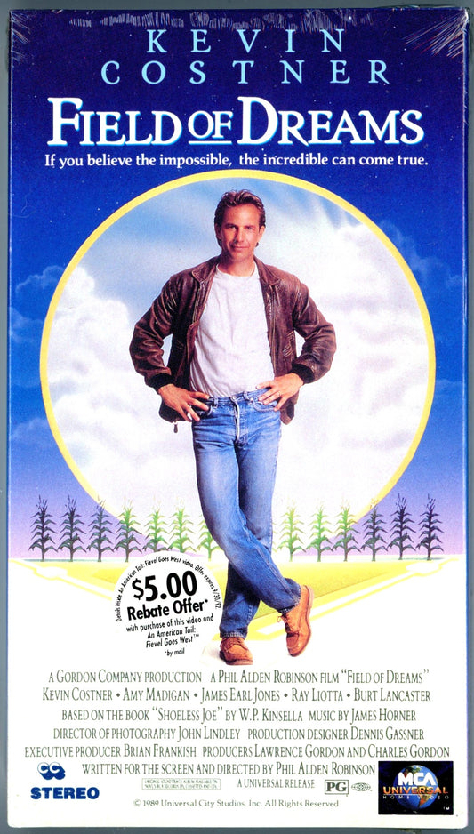 1992 Field of Dreams (1989) Kevin Costner Vintage VHS Tape Sealed