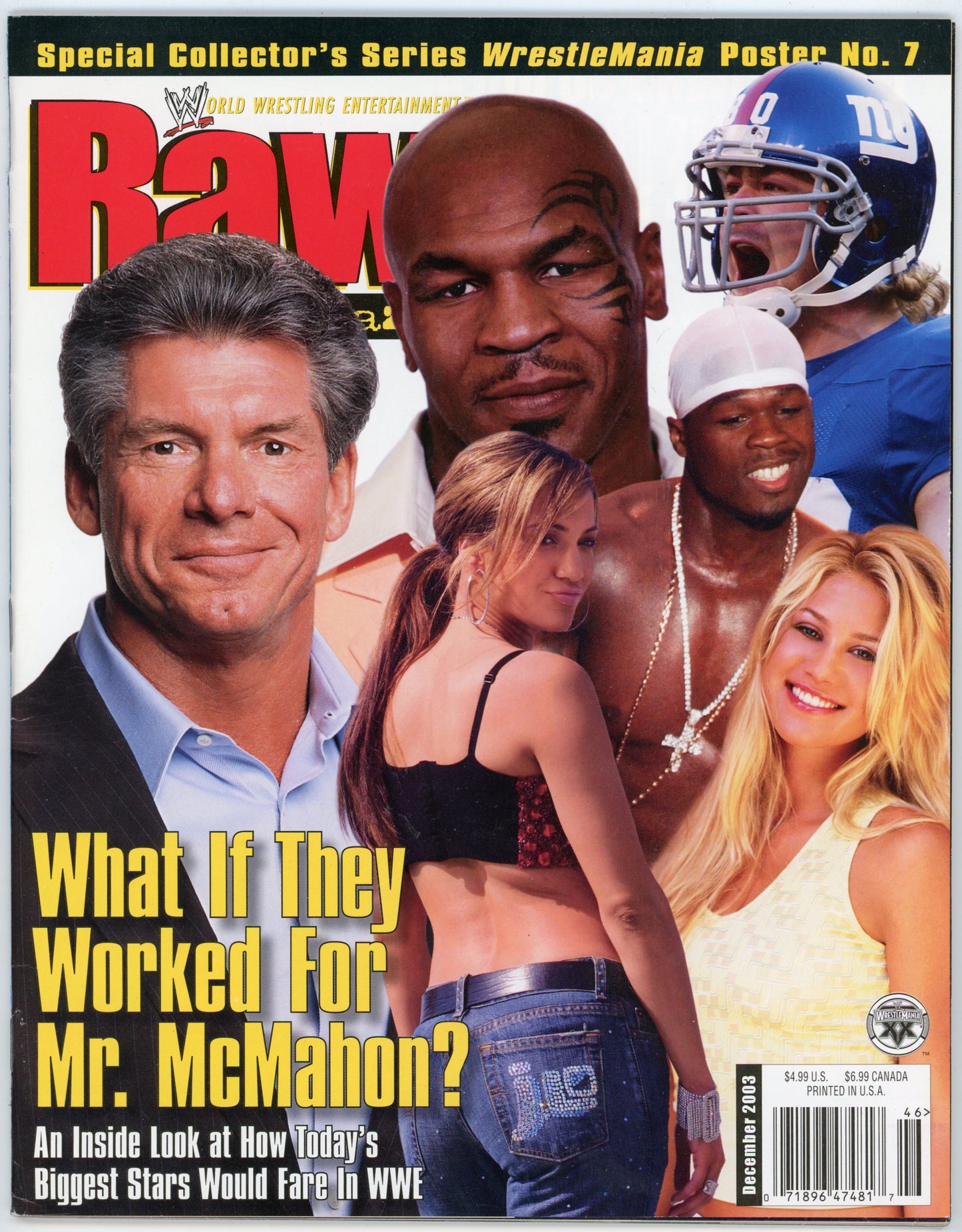 WWE Raw Vintage Wrestling Magazine (December 2003) Mr. McMahon Cover