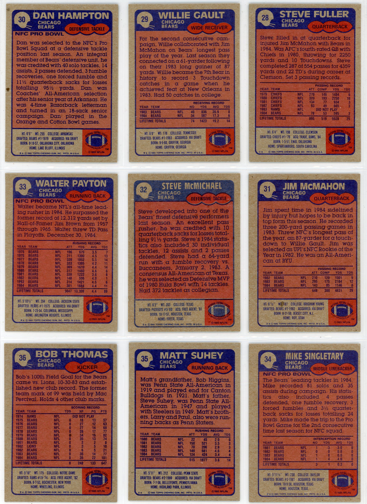 1985 Topps NFL Football Card Complete Set (396 Cards) Pack Fresh