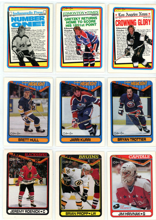 1990/91 OPC O-Pee-Chee NHL Hockey Card Complete Set + Russian Super Series Inserts (550 Cards)