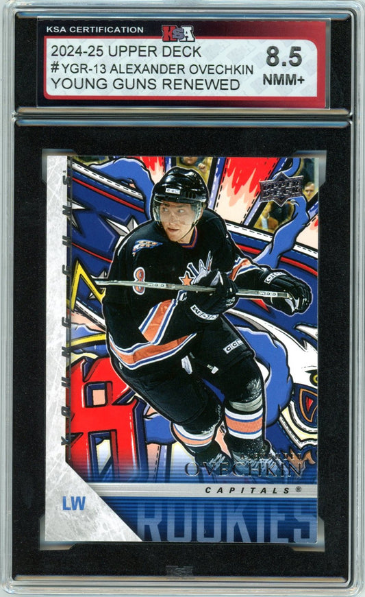 2024/25 Upper Deck Alexander Ovechkin Young Guns Renewed #YGR-13 Graded Rookie Card KSA 8.5
