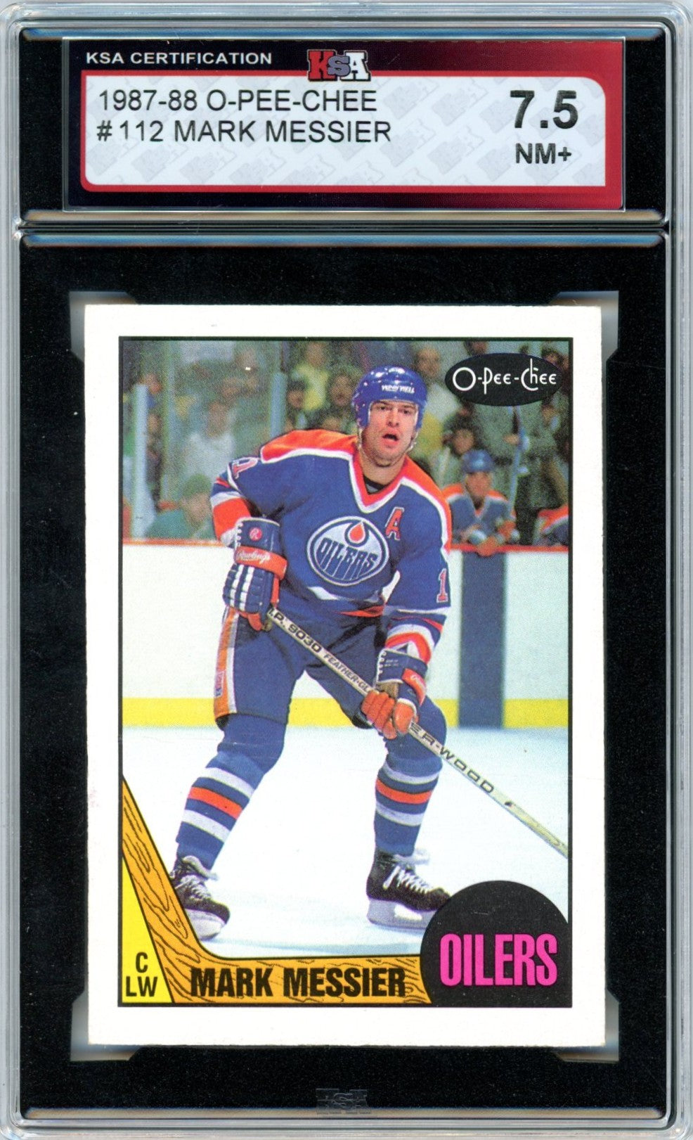 1987/88 OPC O-Pee-Chee Mark Messier #112 Graded Hockey Card KSA 7.5