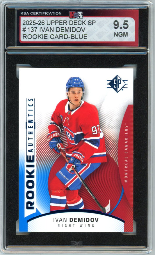 2025/26 Upper Deck SP Ivan Demidov #137 Graded Rookie Card KSA 9.5