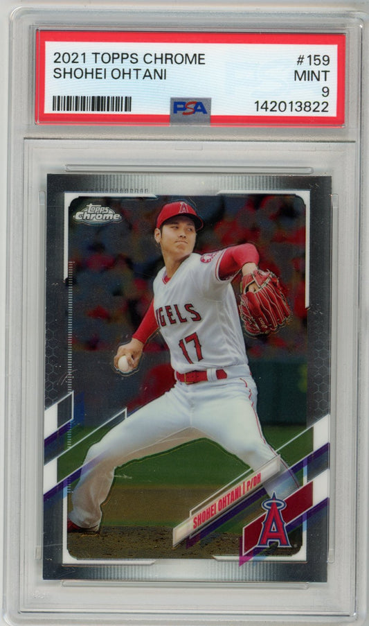 2021 Topps Chrome Shohei Ohtani Graded Baseball Card #159 PSA 9