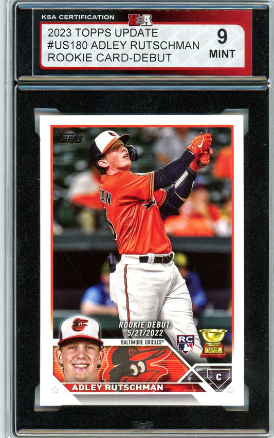 2023 Topps Update Adley Rutschman Debut Graded Rookie Card #US180 KSA 9