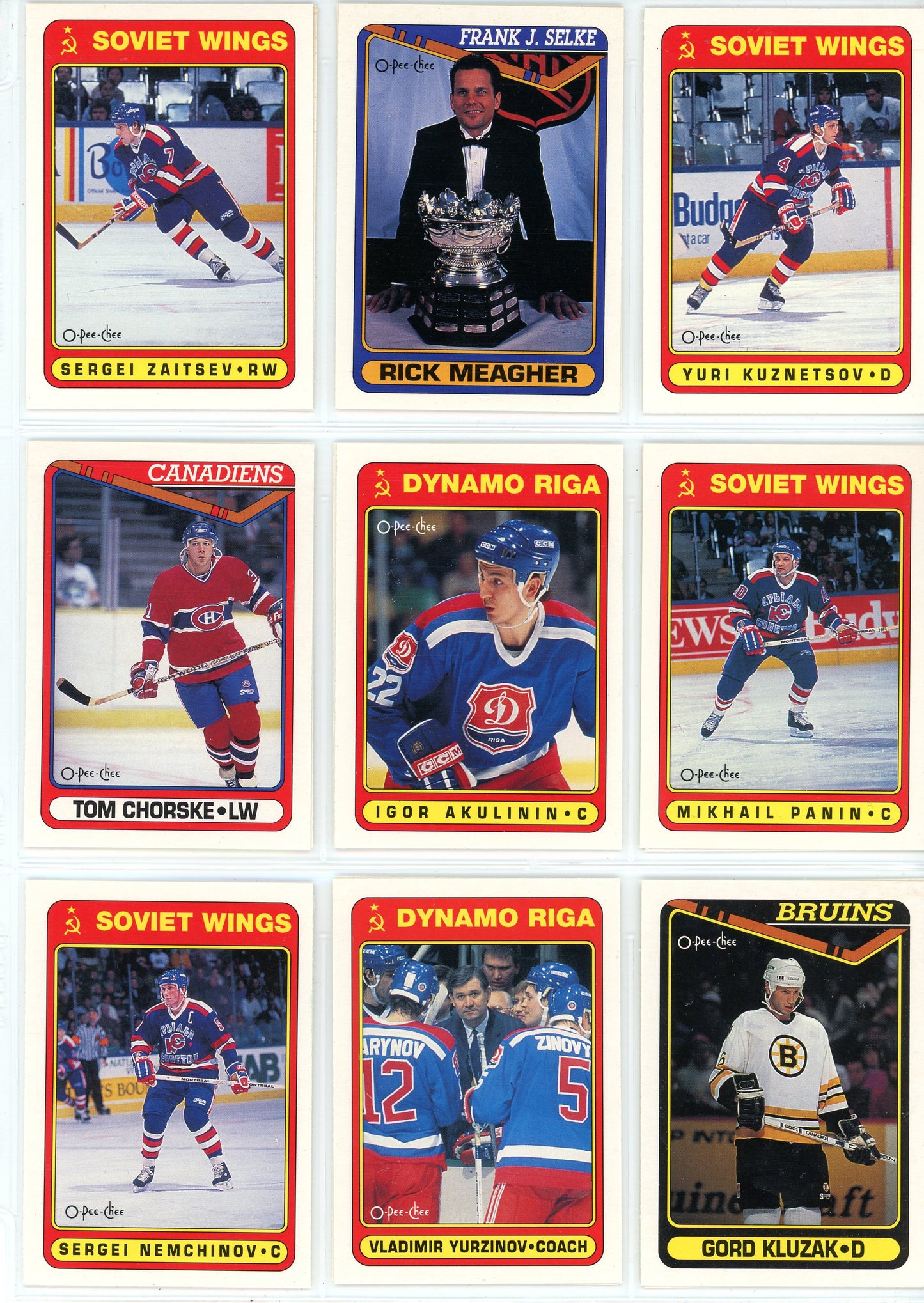 1990/91 OPC O-Pee-Chee NHL Hockey Card Complete Set + Russian Super Series Inserts (550 Cards)