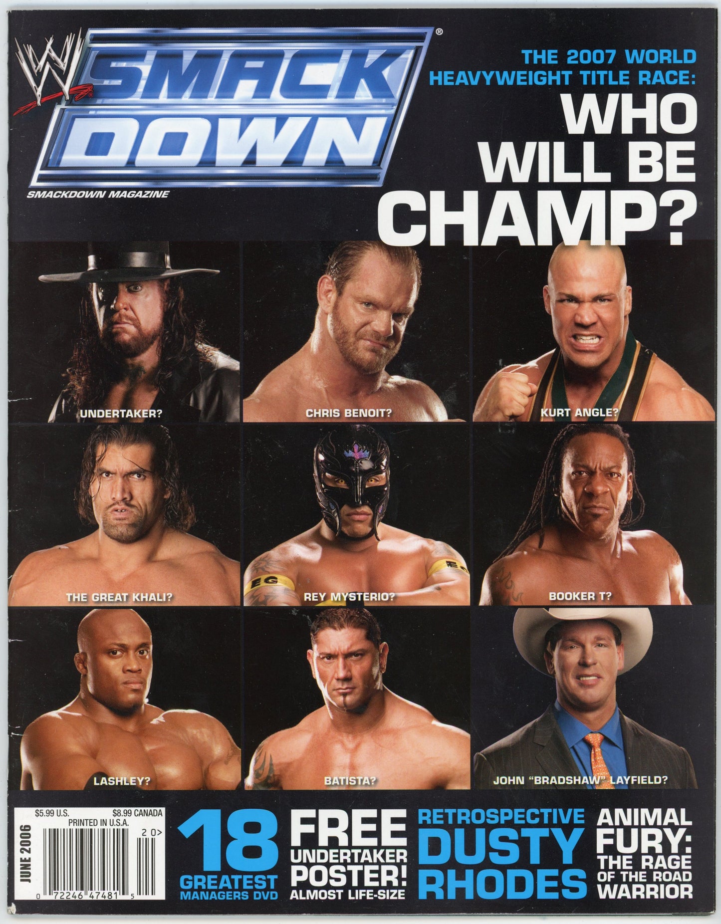 WWE SmackDown Vintage Wrestling Magazine (June 2006) 2007 World Heavyweight Title Issue