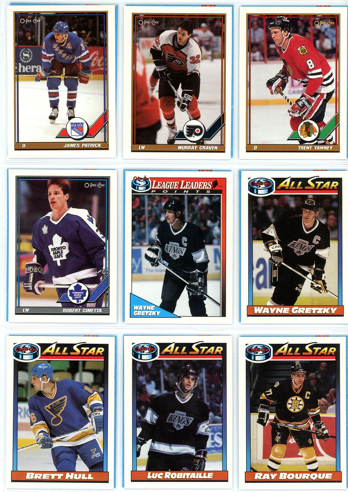 1991/92 OPC O-Pee-Chee NHL Hockey Card Master Set (593 Cards) San Jose Sharks, Russian Inserts