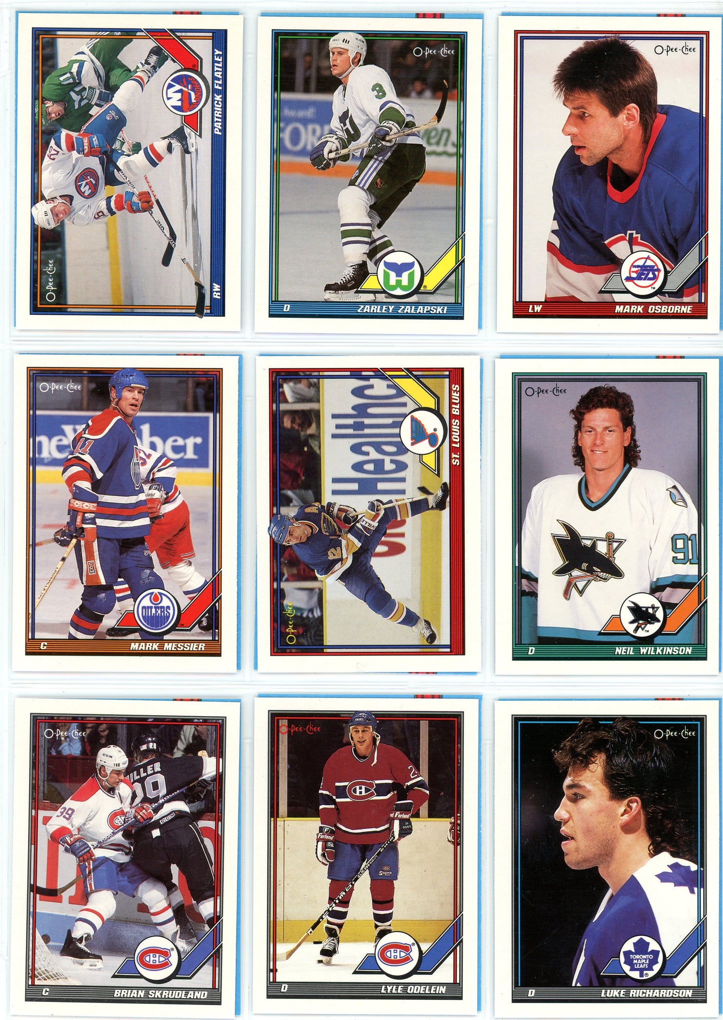 1991/92 OPC O-Pee-Chee NHL Hockey Card Master Set (593 Cards) San Jose Sharks, Russian Inserts