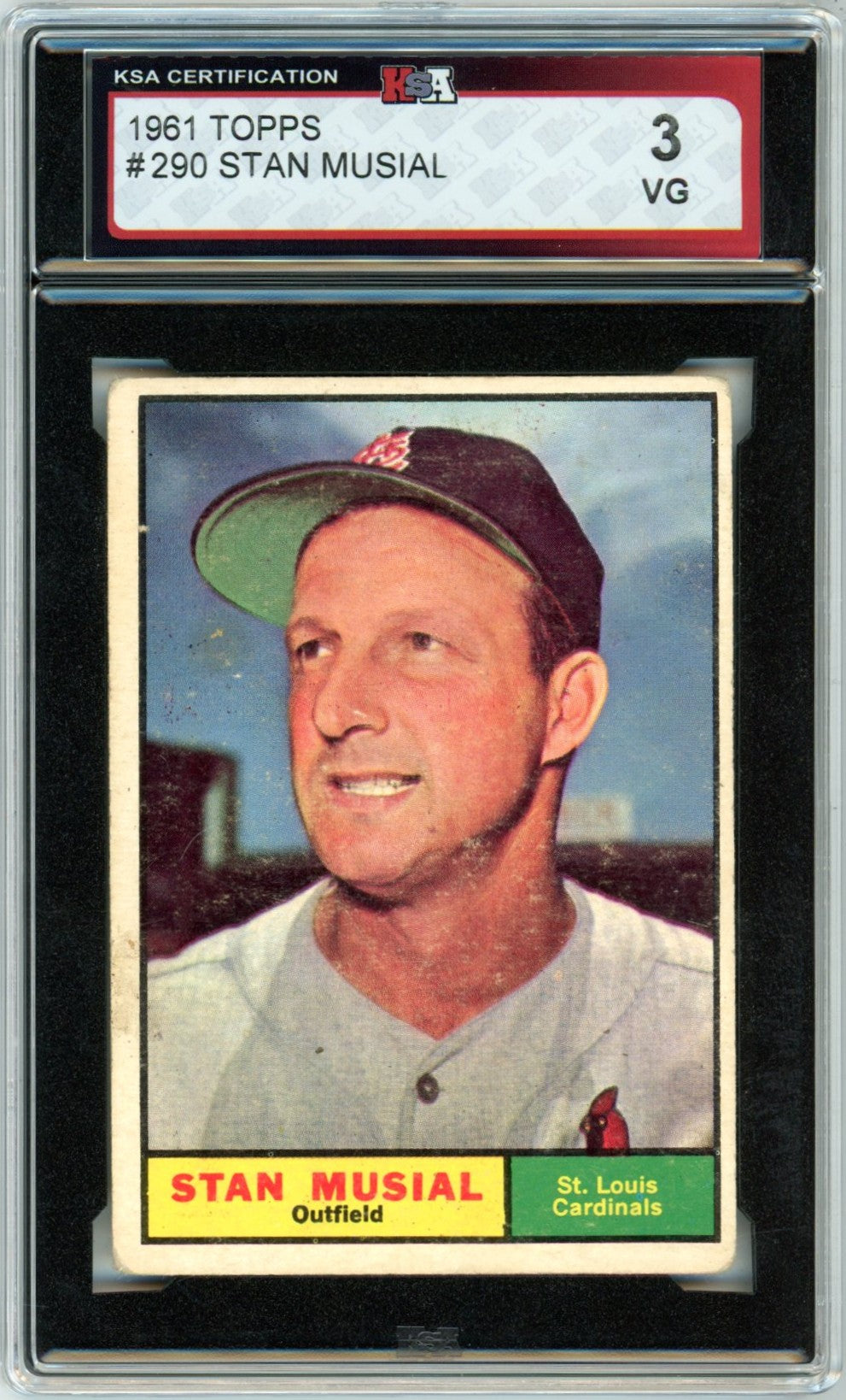 1961 Topps Stan Musial #290 Graded Baseball Card KSA 3