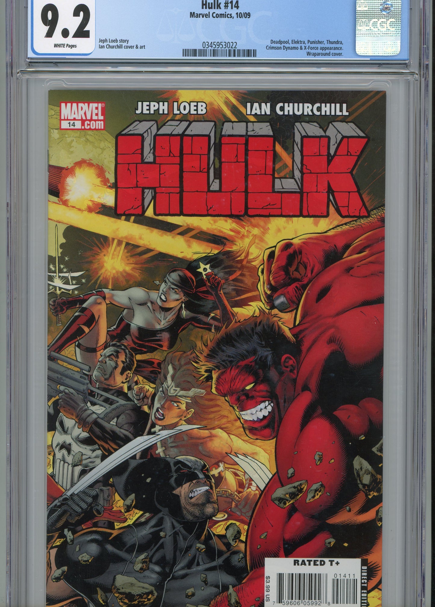 2009 Hulk #14 Graded Comic Book Ian Churchill Cover CGC 9.2