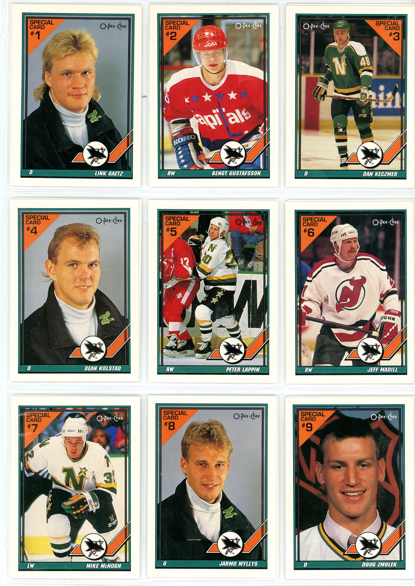 1991/92 OPC O-Pee-Chee NHL Hockey Card Master Set (593 Cards) San Jose Sharks, Russian Inserts