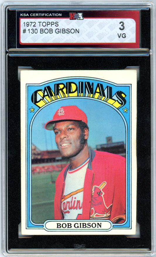 1972 Topps Bob Gibson #130 Graded Baseball Card KSA 3