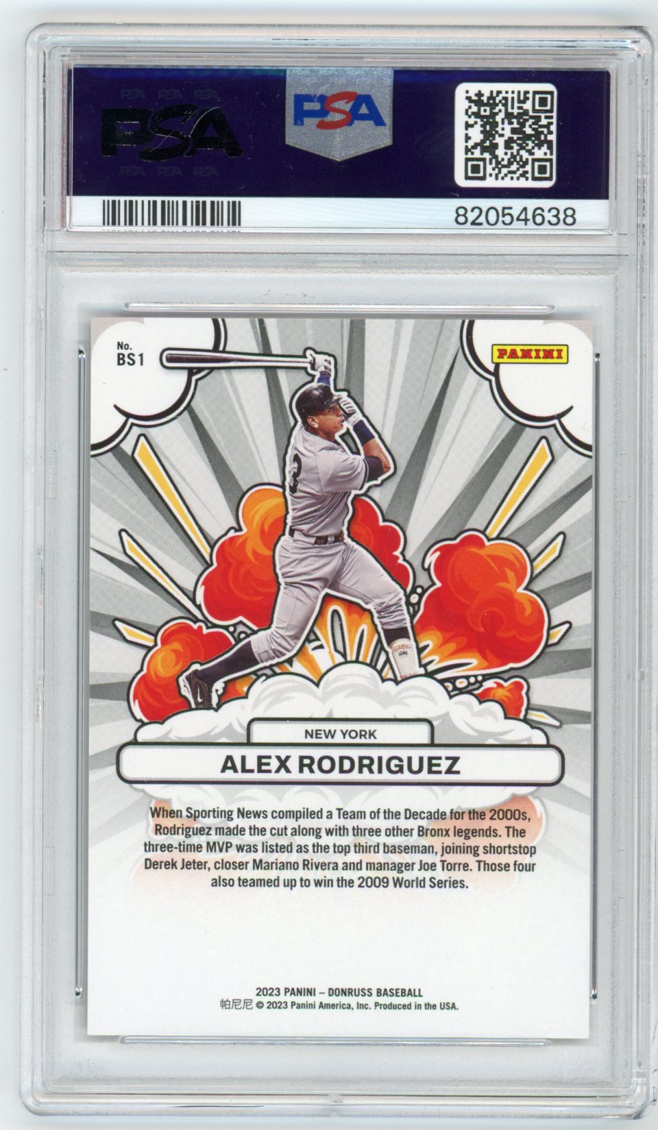 2023 Donruss Alex Rodriguez Bomb Squad! Red #BS1 Graded Baseball Card /149 PSA 10 POP 3