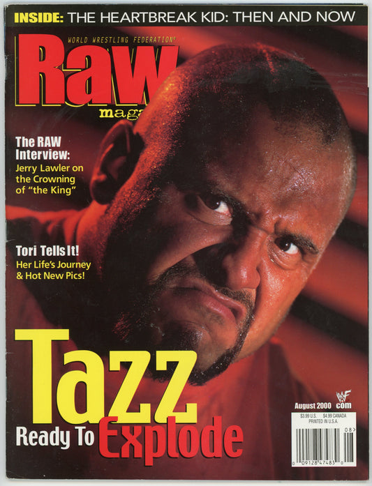 WWF WWE Raw Wrestling Magazine (August 2000) Tazz Cover