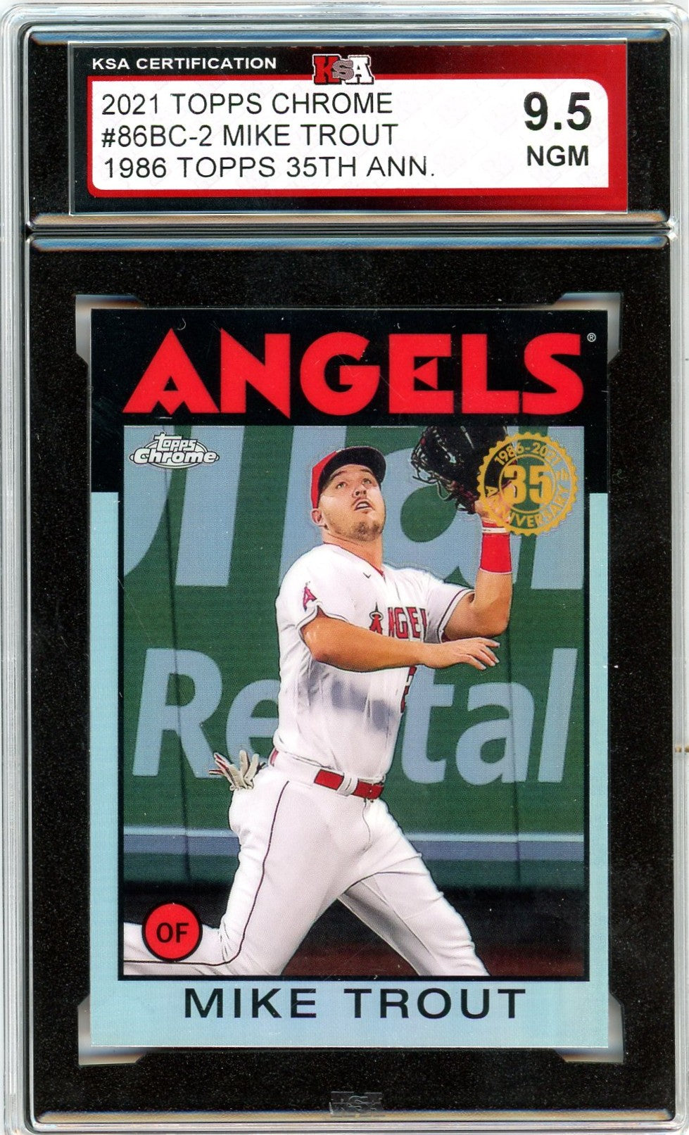 2021 Topps Chrome Mike Trout Graded Card #86BC-2 KSA 9.5