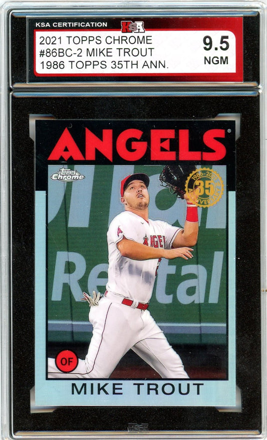 2021 Topps Chrome Mike Trout Graded Card #86BC-2 KSA 9.5