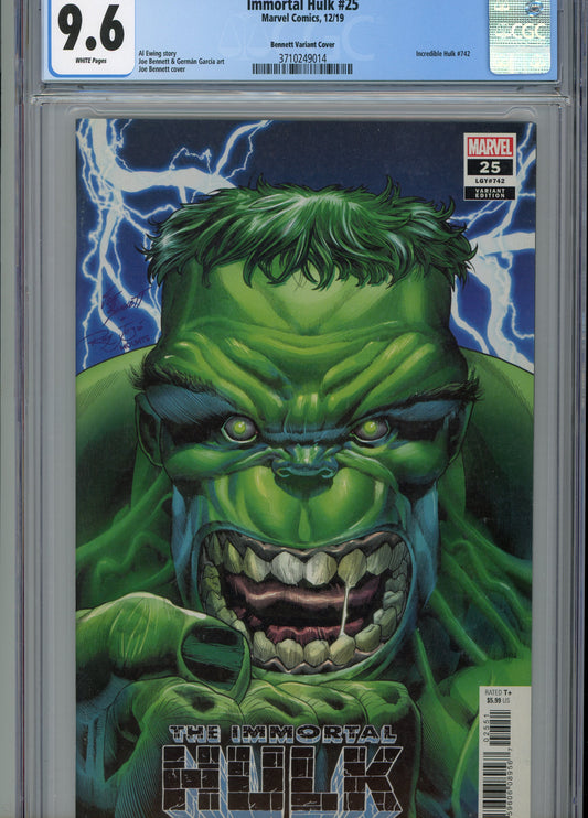 2019 Immortal Hulk #25 Graded Comic Book Joe Bennett Cover CGC 9.6