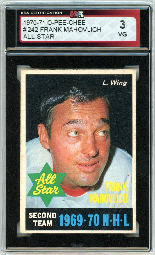 1970/71 OPC O-Pee-Chee Frank Mahovlich All Star #242 Graded Hockey Card KSA 3