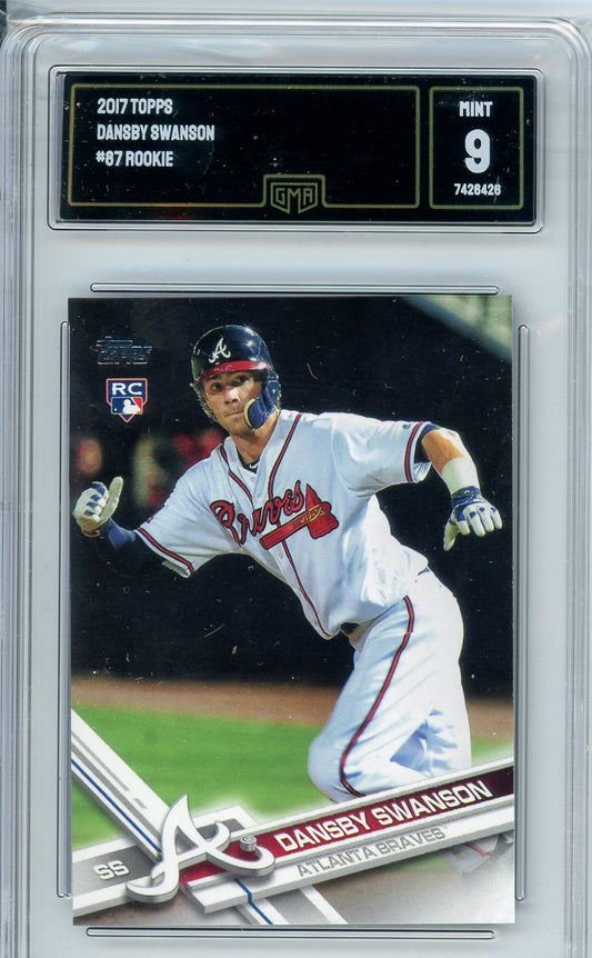 2017 Topps Dansby Swanson #87 Graded Rookie Card GMA 9