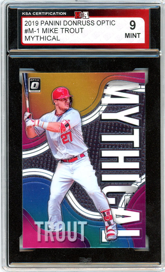 2019 Panini Donruss Optic Mike Trout Graded Card #M-1 KSA 9