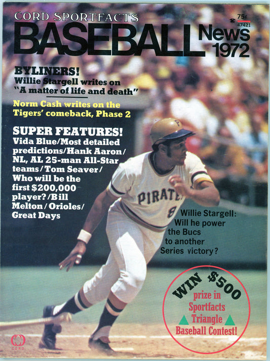 1972 Cord Sportfacts Baseball News Vintage Magazine Willie Stargell