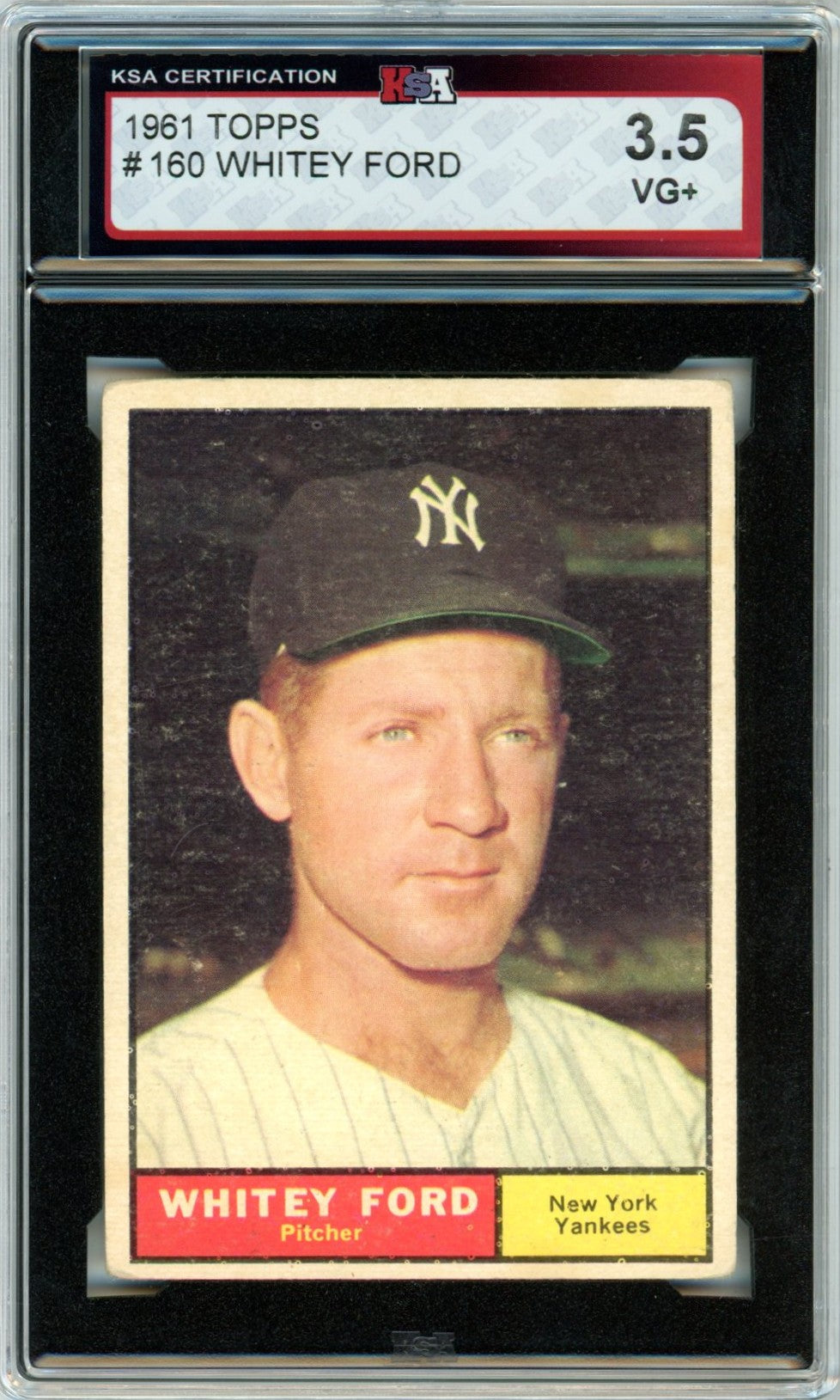 1961 Topps Whitey Ford #160 Graded Baseball Card KSA 3.5