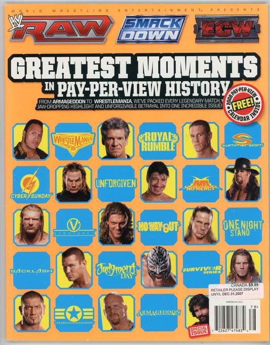 WWE Presents Greatest Moments in Pay-Per-View History Wrestling Magazine (2007) Special Issue