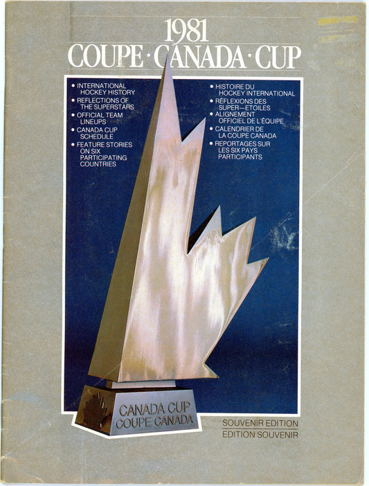 1981 Vintage Canada Cup/Coupe Canada Souvenir Hockey Magazine