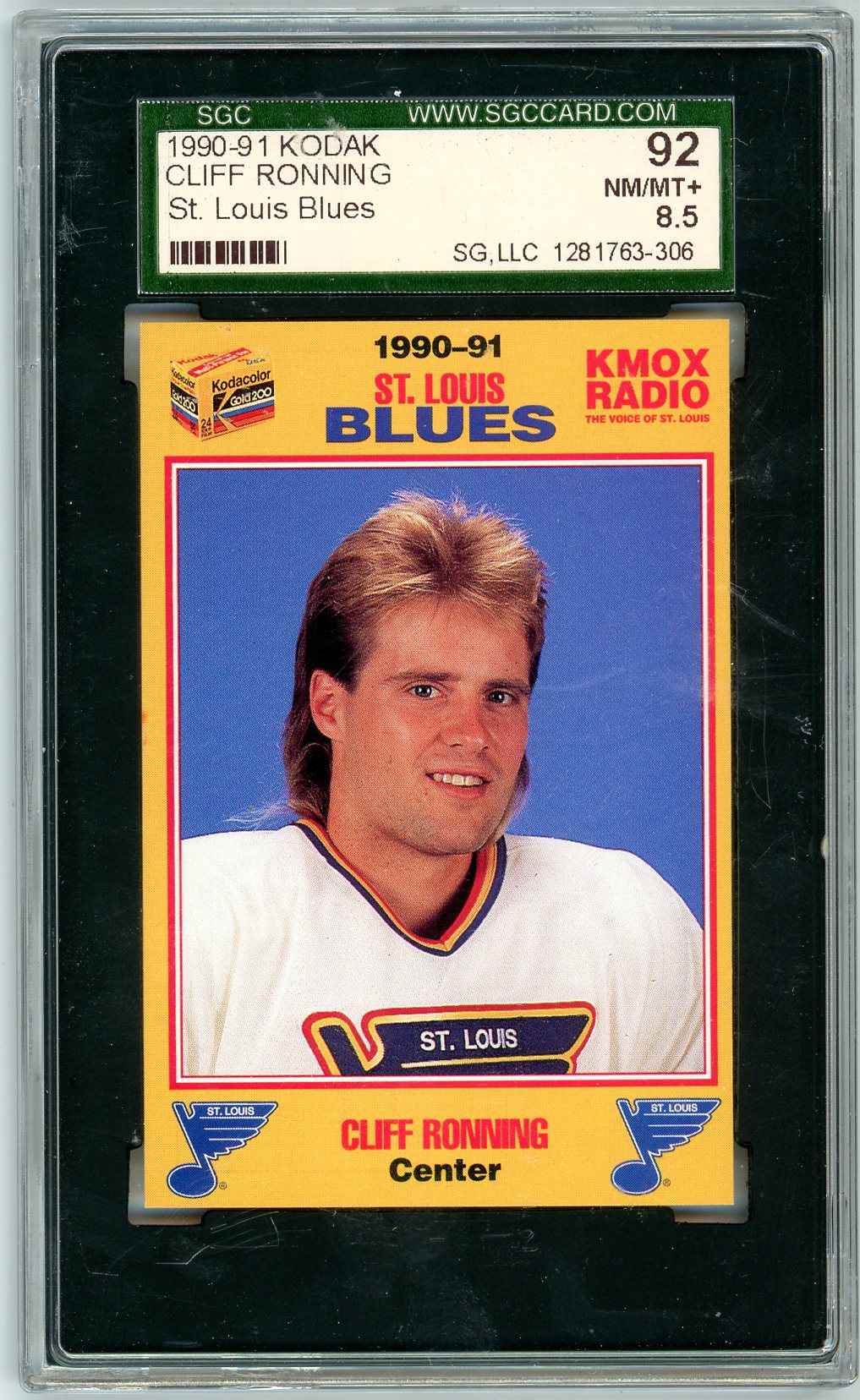 1990/91 Kodak Cliff Ronning Graded Card SGC 8.5