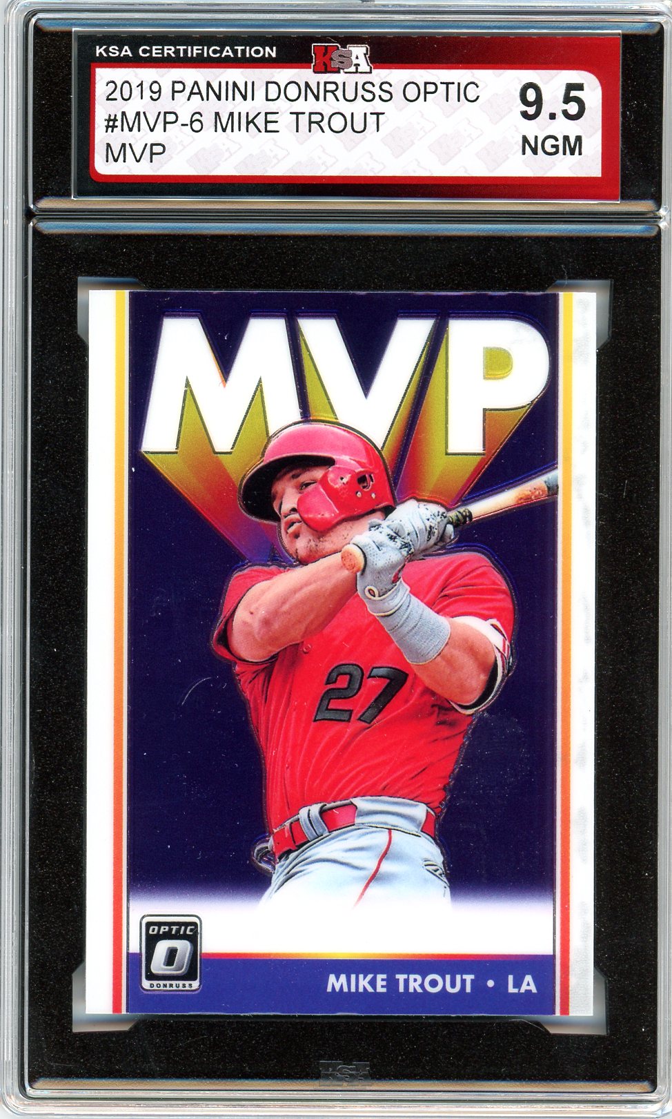 2019 Panini Donruss Optic Mike Trout MVP Graded Card #MVP-6 KSA 9.5
