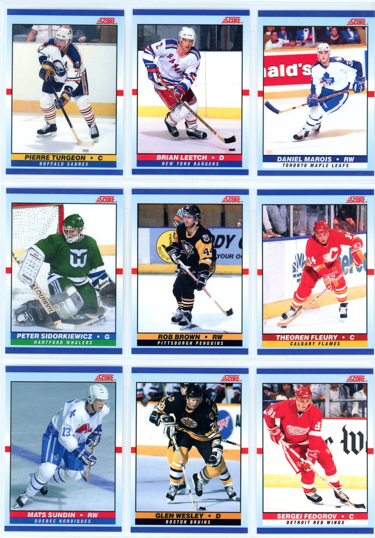 1990/91 Score Canadian Hockey Card Master Set With Bonus (598 Cards) Bilingual