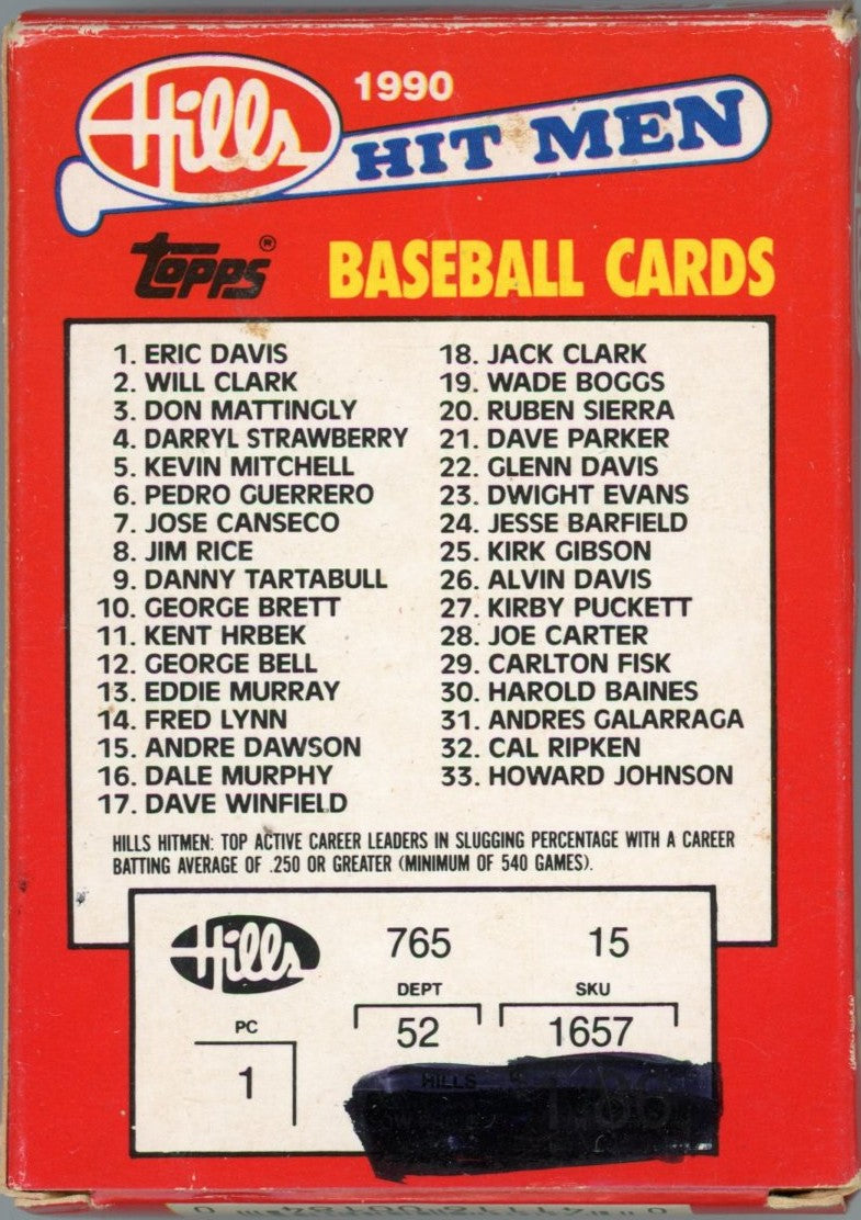 1990 Topps Hills MLB Baseball Hit Men Collectors' Edition Card Set (33 Cards) Opened