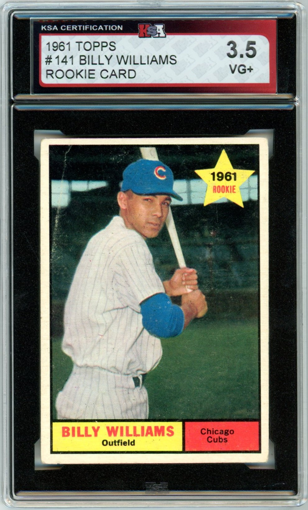 1961 Topps Billy Williams #141 Graded Rookie Card KSA 3.5