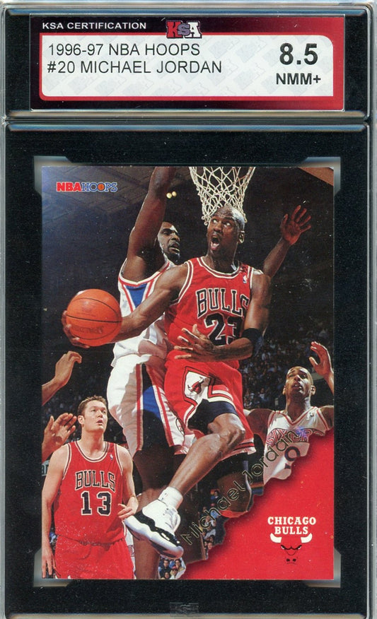 1996/97 NBA Hoops Michael Jordan #20 Graded Card KSA 8.5