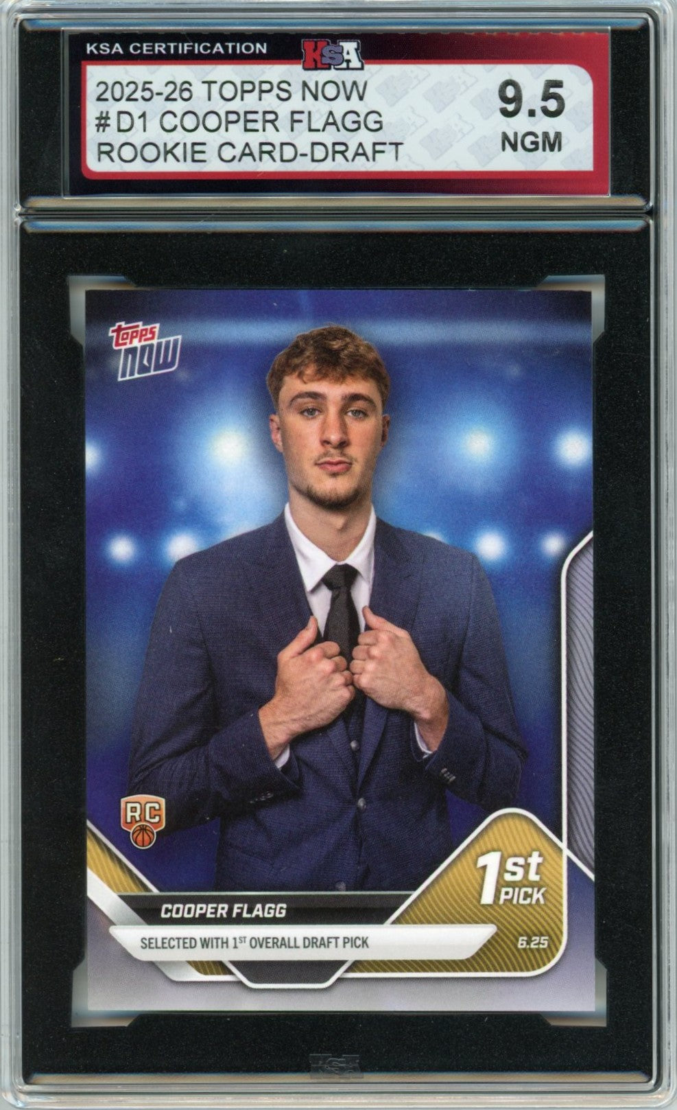 2025/26 Topps Now Cooper Flagg Draft Graded Rookie Card #D1 KSA 9.5